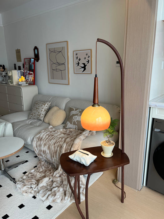 Cantilever Wood Accent Floor Lamp-DWHOME