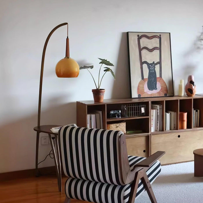 Cantilever Wood Accent Floor Lamp-DWHOME