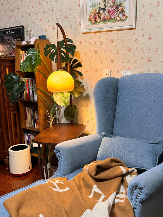 Cantilever Wood Accent Floor Lamp-DWHOME