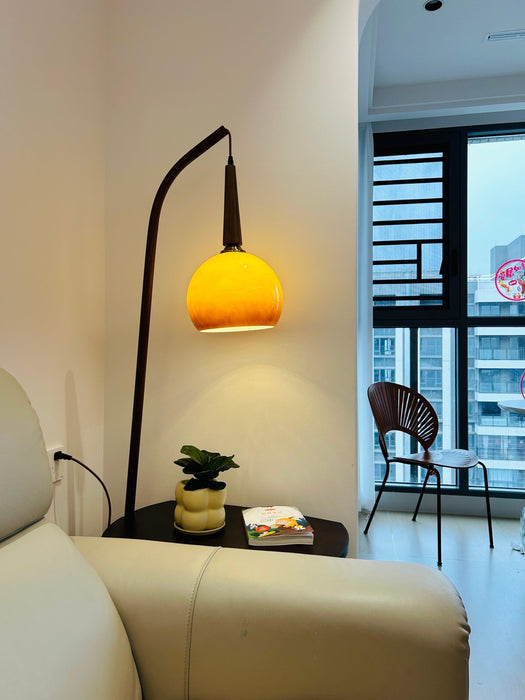 Cantilever Wood Accent Floor Lamp-DWHOME