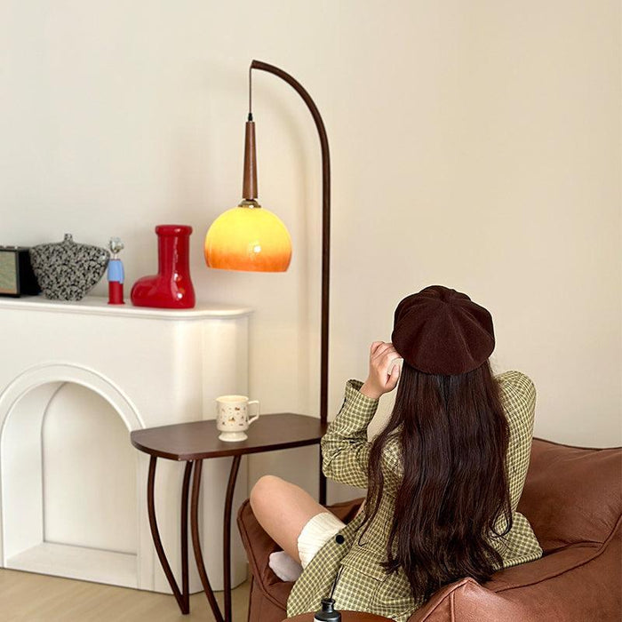 Cantilever Wood Accent Floor Lamp-DWHOME