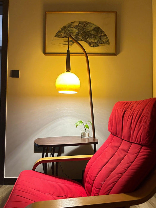 Cantilever Wood Accent Floor Lamp-DWHOME