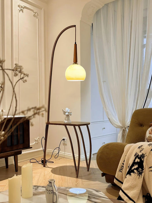 Cantilever Wood Accent Floor Lamp-DWHOME