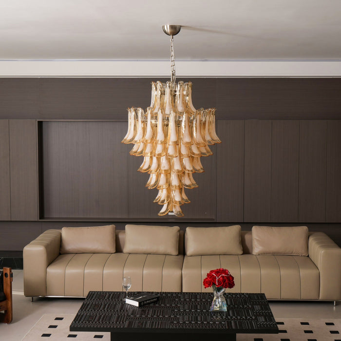 Yellow Murano Glass Petals Chandelier