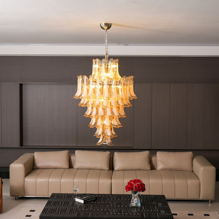 Yellow Murano Glass Petals Chandelier