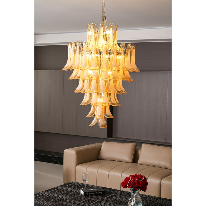 Yellow Murano Glass Petals Chandelier