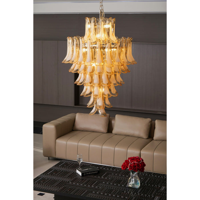 Yellow Murano Glass Petals Chandelier