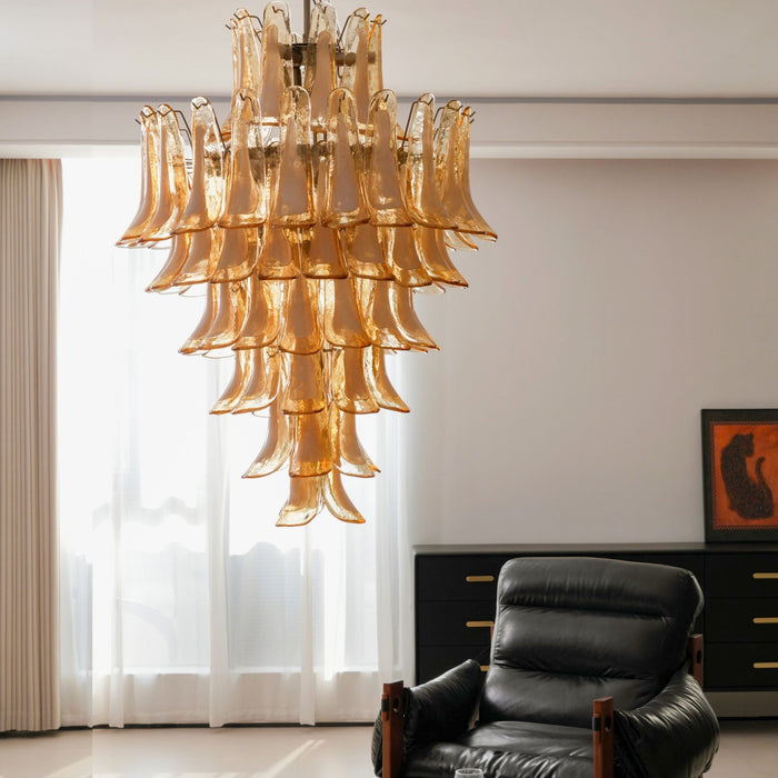 Yellow Murano Glass Petals Chandelier