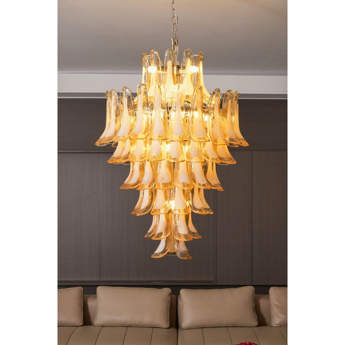 Yellow Murano Glass Petals Chandelier