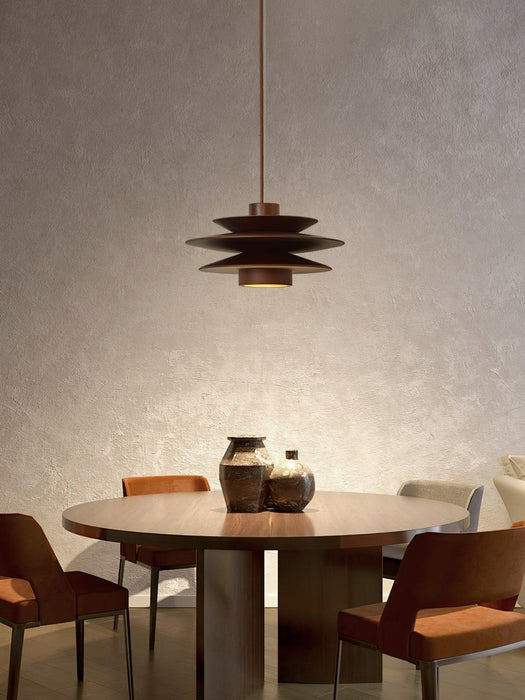Cascade Wooden Disc Pendant Lamp-DWHOME