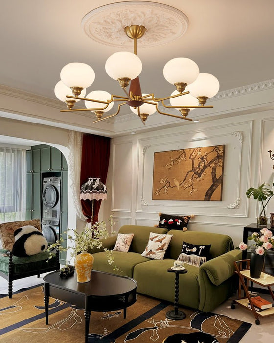Celeste Sphere Walnut Chandelier-DWHOME