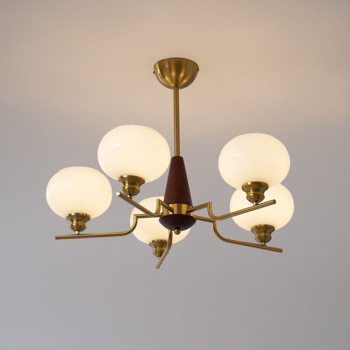 Celeste Sphere Walnut Chandelier-DWHOME