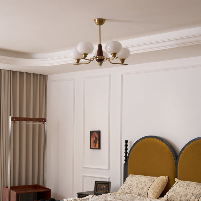 Celeste Sphere Walnut Chandelier-DWHOME
