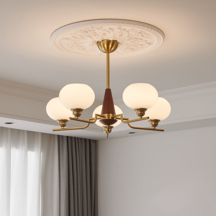 Celeste Sphere Walnut Chandelier-DWHOME