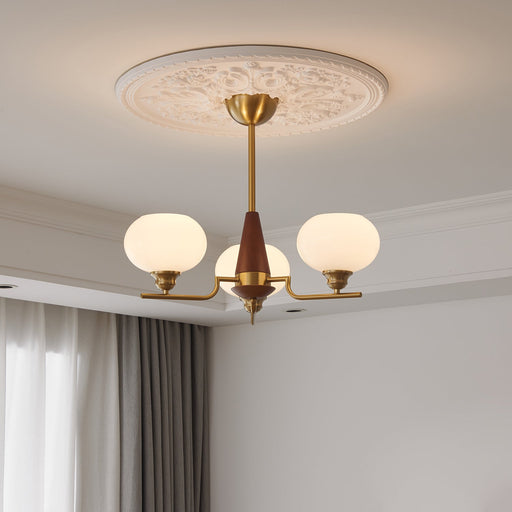 Celeste Sphere Walnut Chandelier-DWHOME