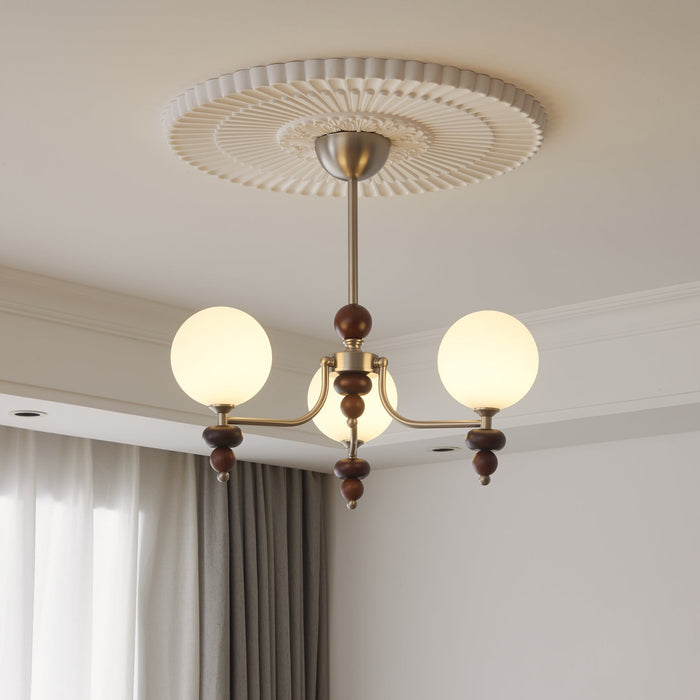 Celestial Sphere Walnut Chandelier-DWHOME