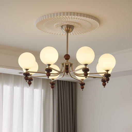 Celestial Sphere Walnut Chandelier-DWHOME