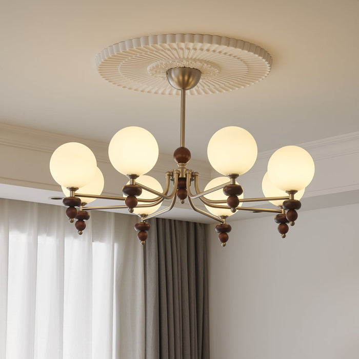 Celestial Sphere Walnut Chandelier-DWHOME