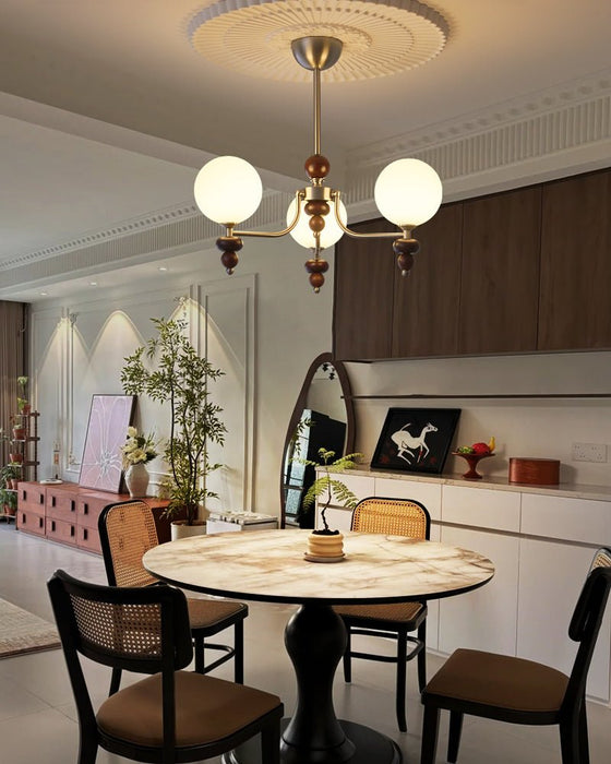 Celestial Sphere Walnut Chandelier-DWHOME