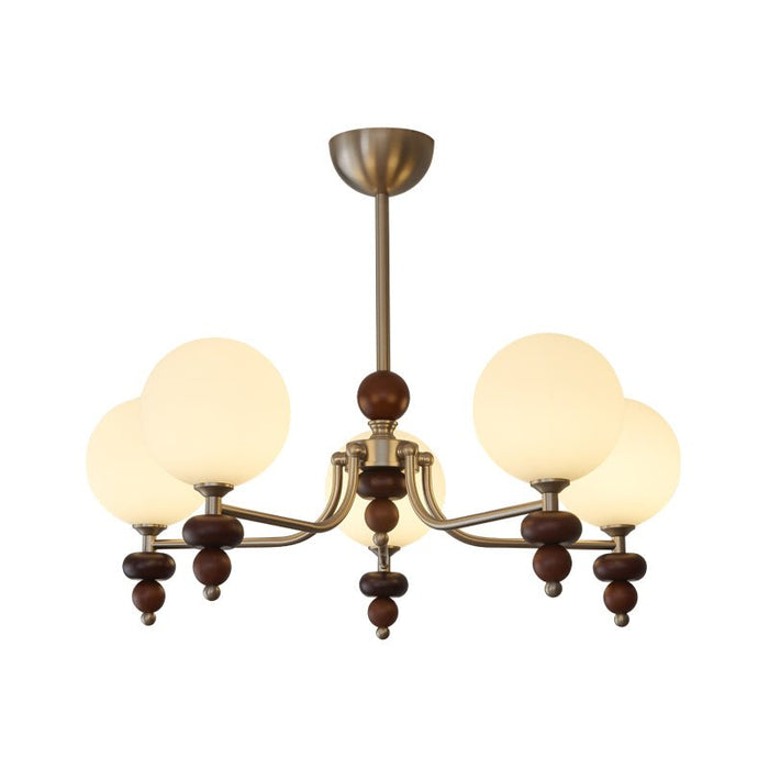 Celestial Sphere Walnut Chandelier-DWHOME