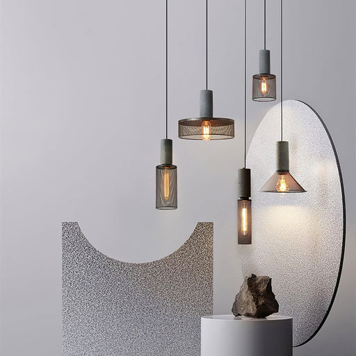 Cement Mesh Pendant Light-DWHOME