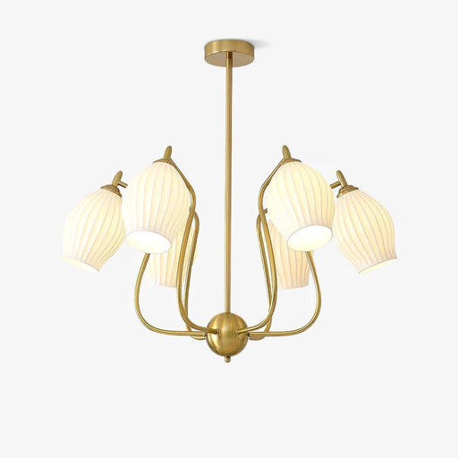 Ceramic Ribbed Chandelier-DWHOME
