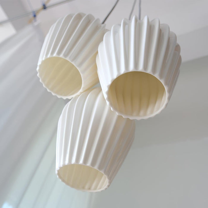 Ceramic Ribbed Pendant Light-DWHOME