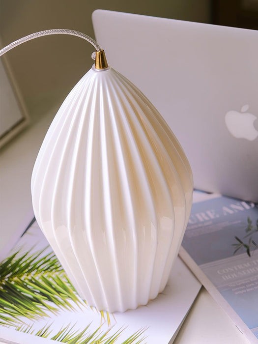 Ceramic Ribbed Pendant Light-DWHOME