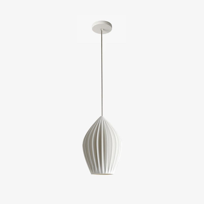 Ceramic Ribbed Pendant Light-DWHOME