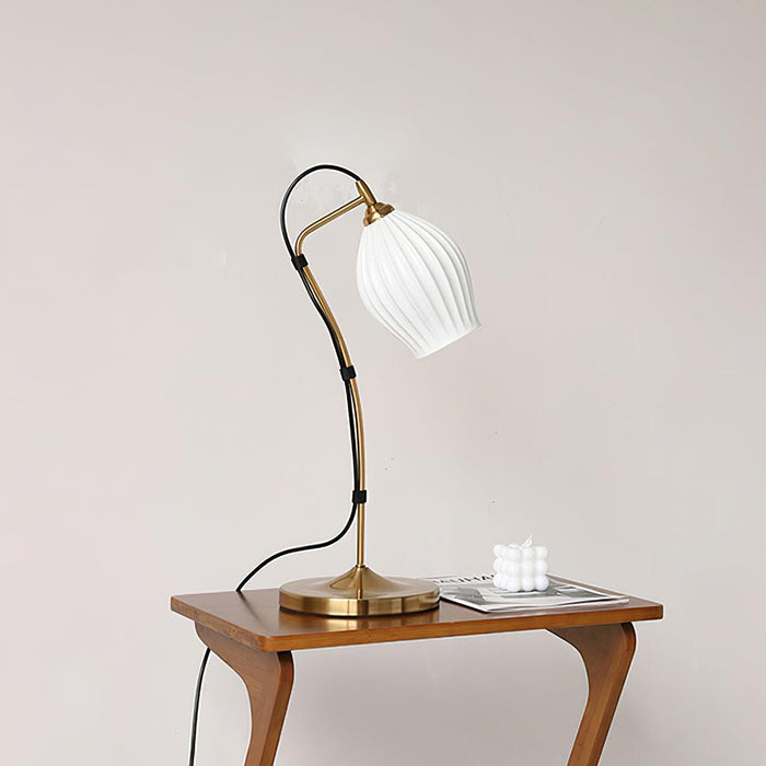 Ceramic Ribbed Table Lamp - DWHOME