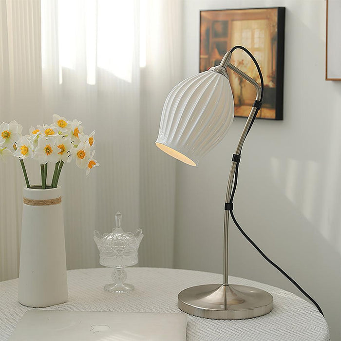 Ceramic Ribbed Table Lamp - DWHOME