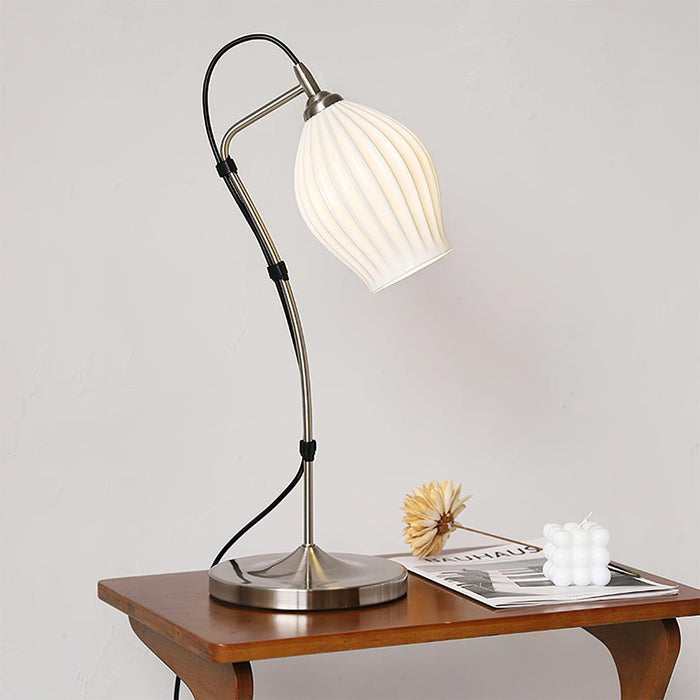 Ceramic Ribbed Table Lamp - DWHOME