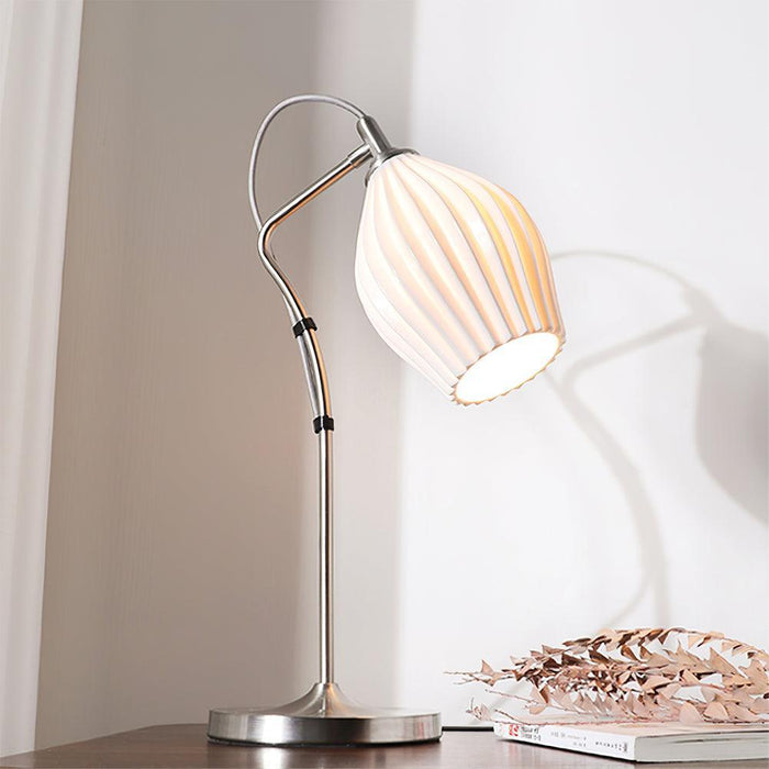 Ceramic Ribbed Table Lamp - DWHOME