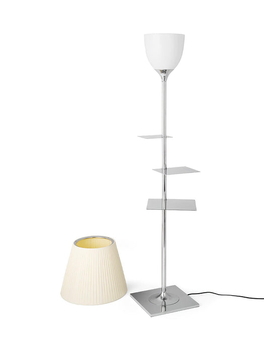 Chrome Prism Side Table Floor Lamp-DWHOME