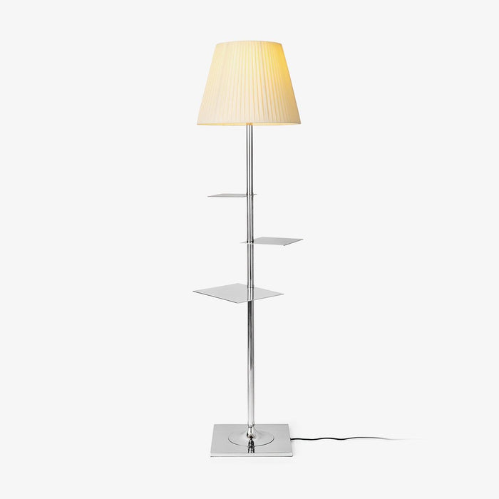 Chrome Prism Side Table Floor Lamp-DWHOME