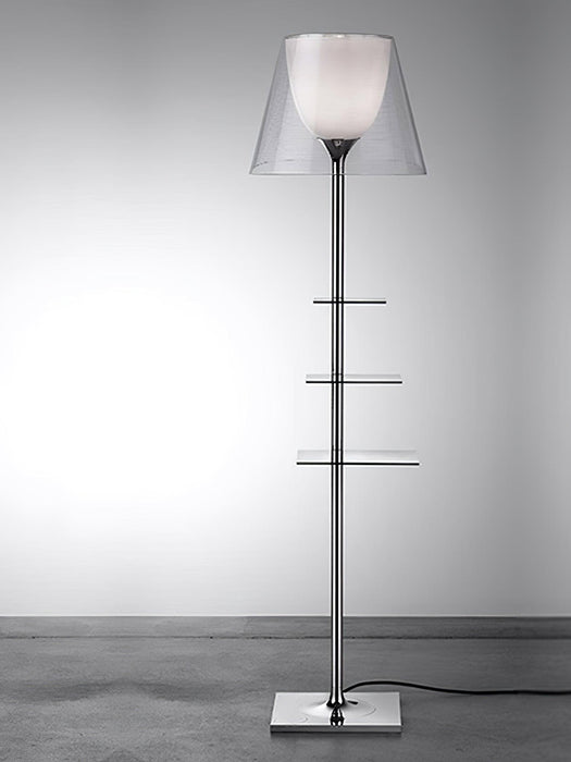 Chrome Prism Side Table Floor Lamp-DWHOME