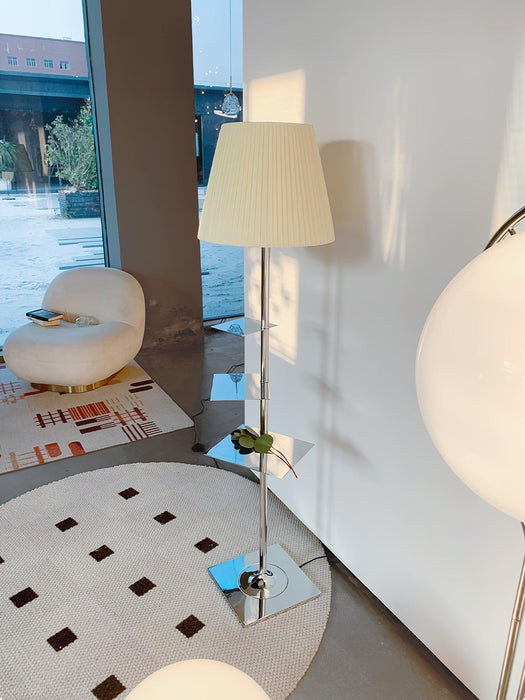 Chrome Prism Side Table Floor Lamp-DWHOME