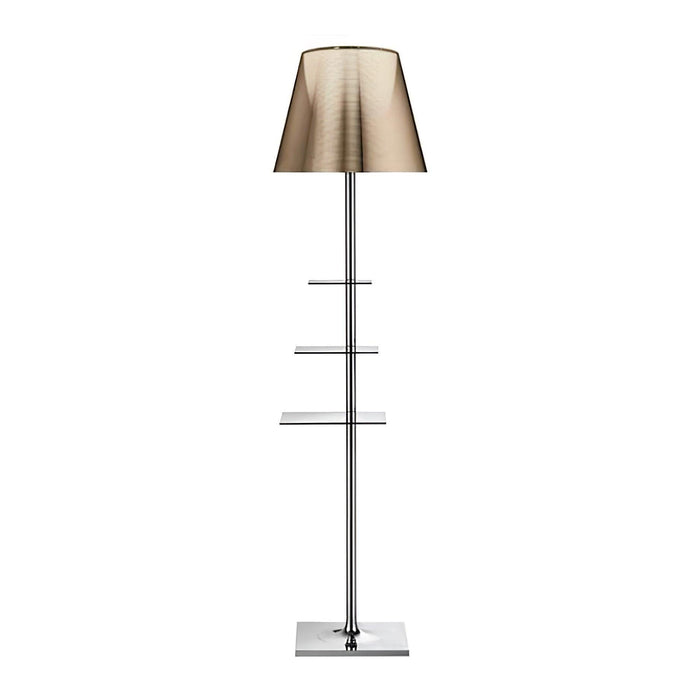 Chrome Prism Side Table Floor Lamp-DWHOME