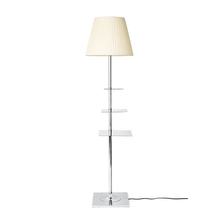 Chrome Prism Side Table Floor Lamp-DWHOME