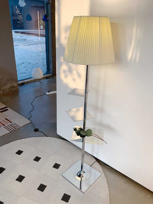 Chrome Prism Side Table Floor Lamp-DWHOME