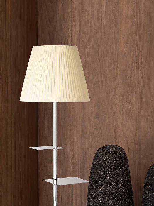 Chrome Prism Side Table Floor Lamp-DWHOME