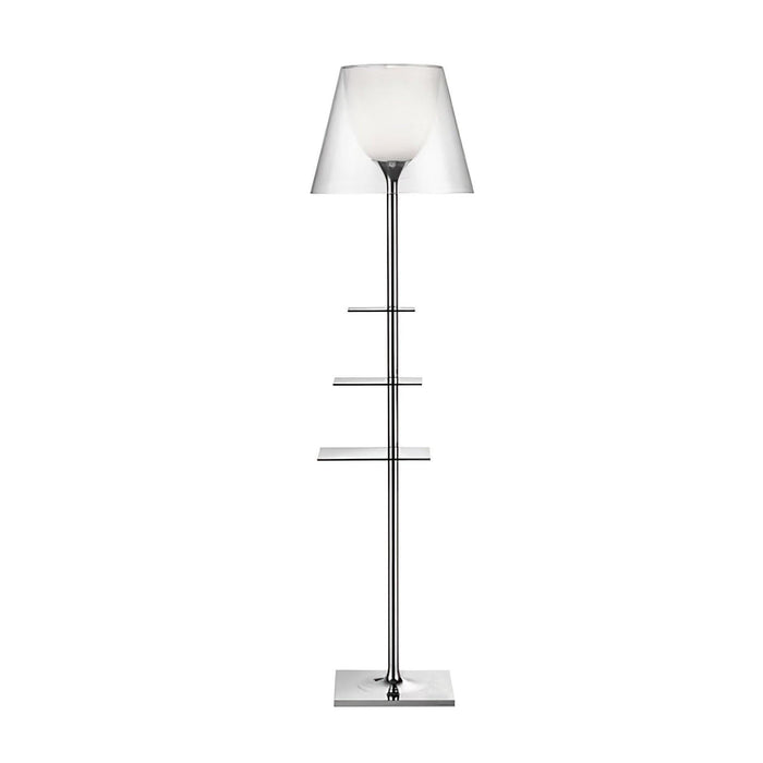 Chrome Prism Side Table Floor Lamp-DWHOME