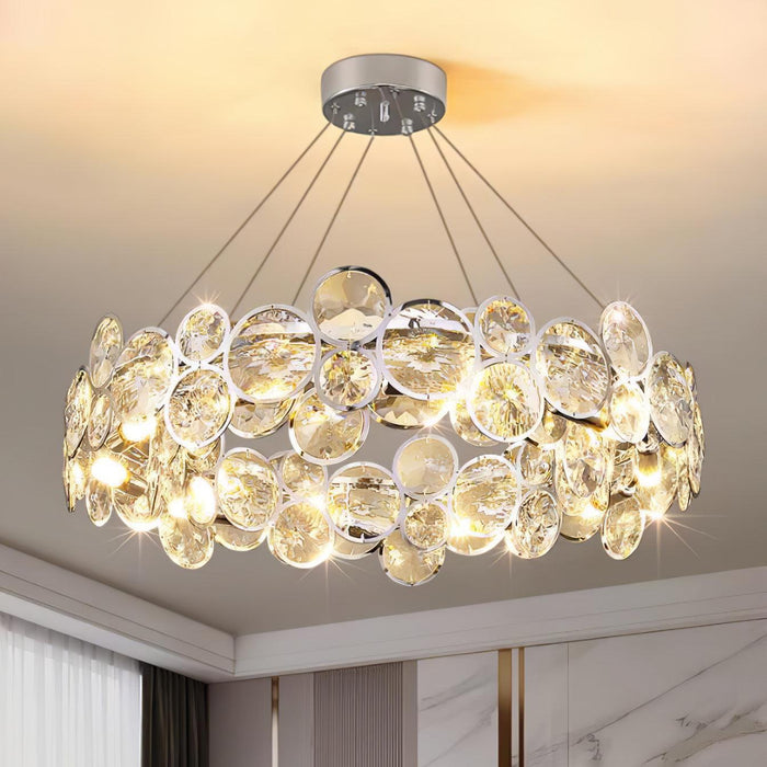 Chrome Round Crystal Chandelier-DWHOME