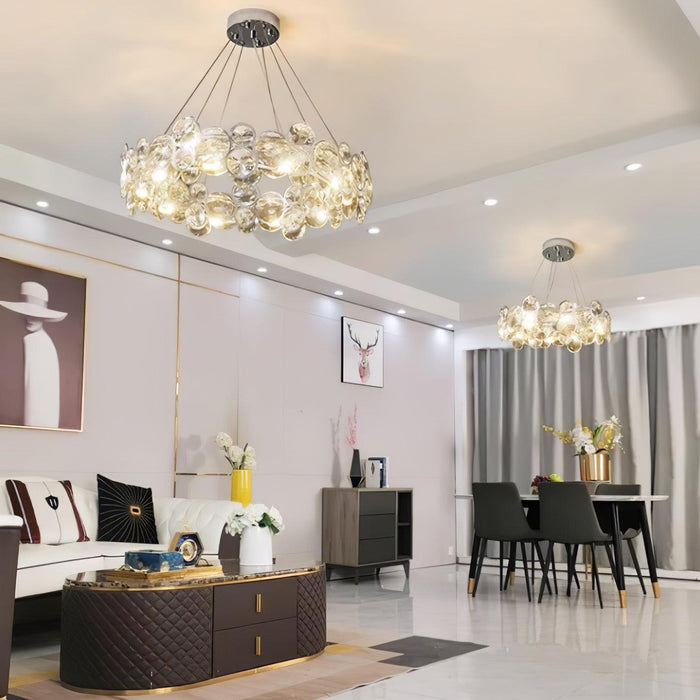 Chrome Round Crystal Chandelier-DWHOME