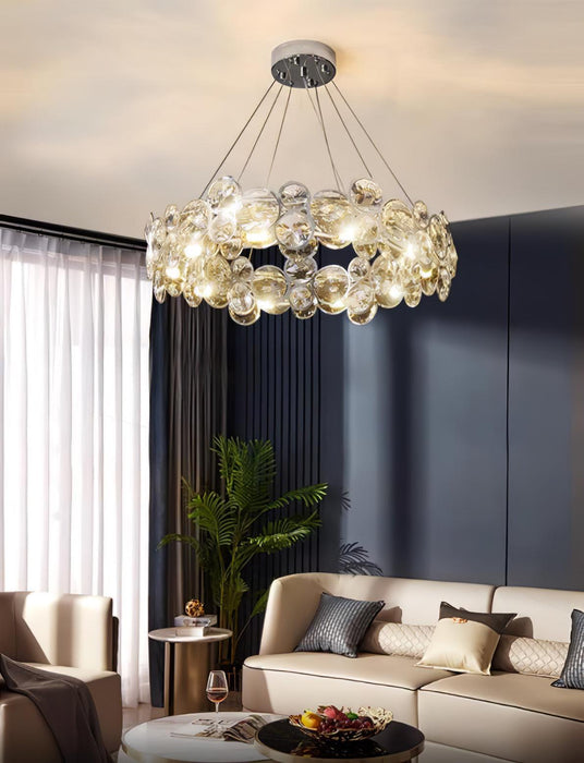 Chrome Round Crystal Chandelier-DWHOME