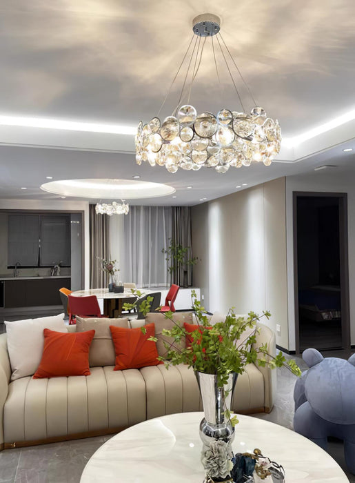 Chrome Round Crystal Chandelier-DWHOME
