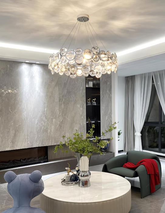Chrome Round Crystal Chandelier-DWHOME