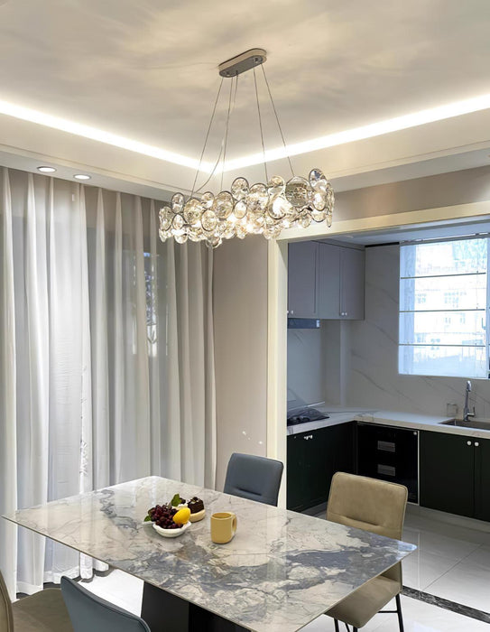 Chrome Round Crystal Chandelier-DWHOME