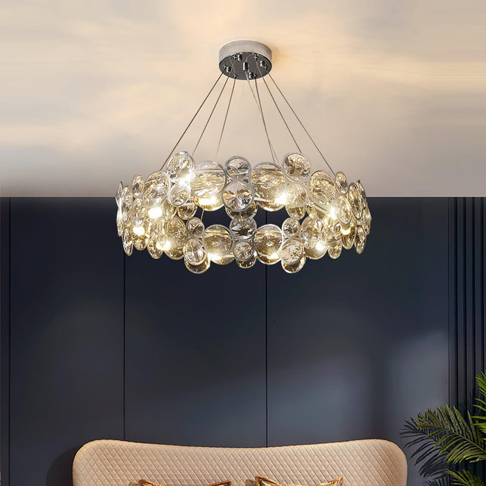 Chrome Round Crystal Chandelier-DWHOME