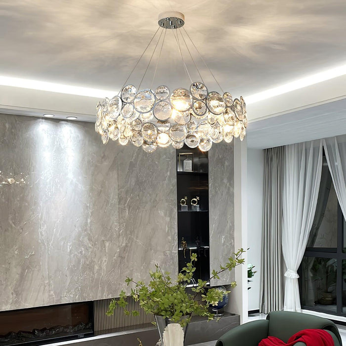 Chrome Round Crystal Chandelier-DWHOME